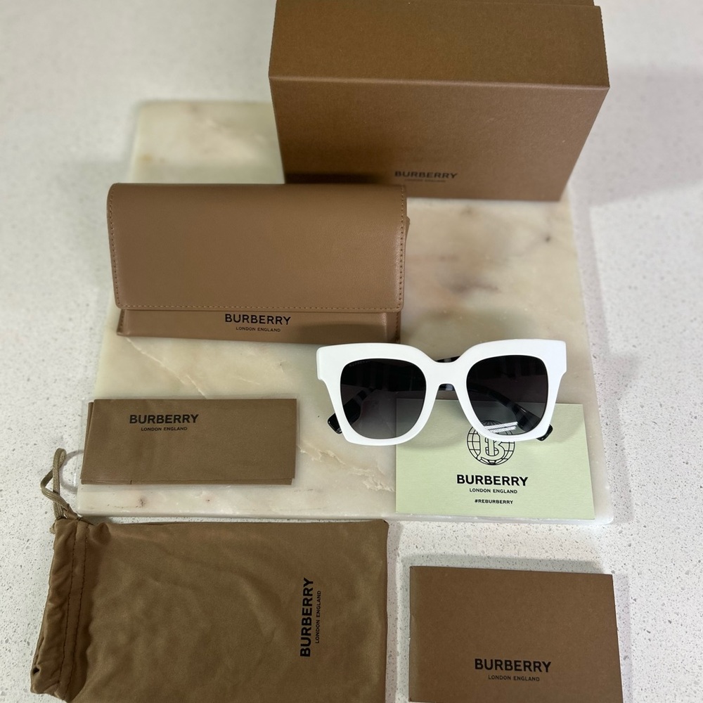 *authentic* white Burberry sunglasses